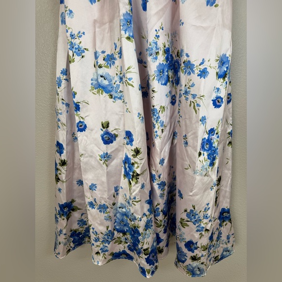 Anthropologie if By Sea Strapless Blue Floral Gown size Medium $129 - Picture 10 of 16